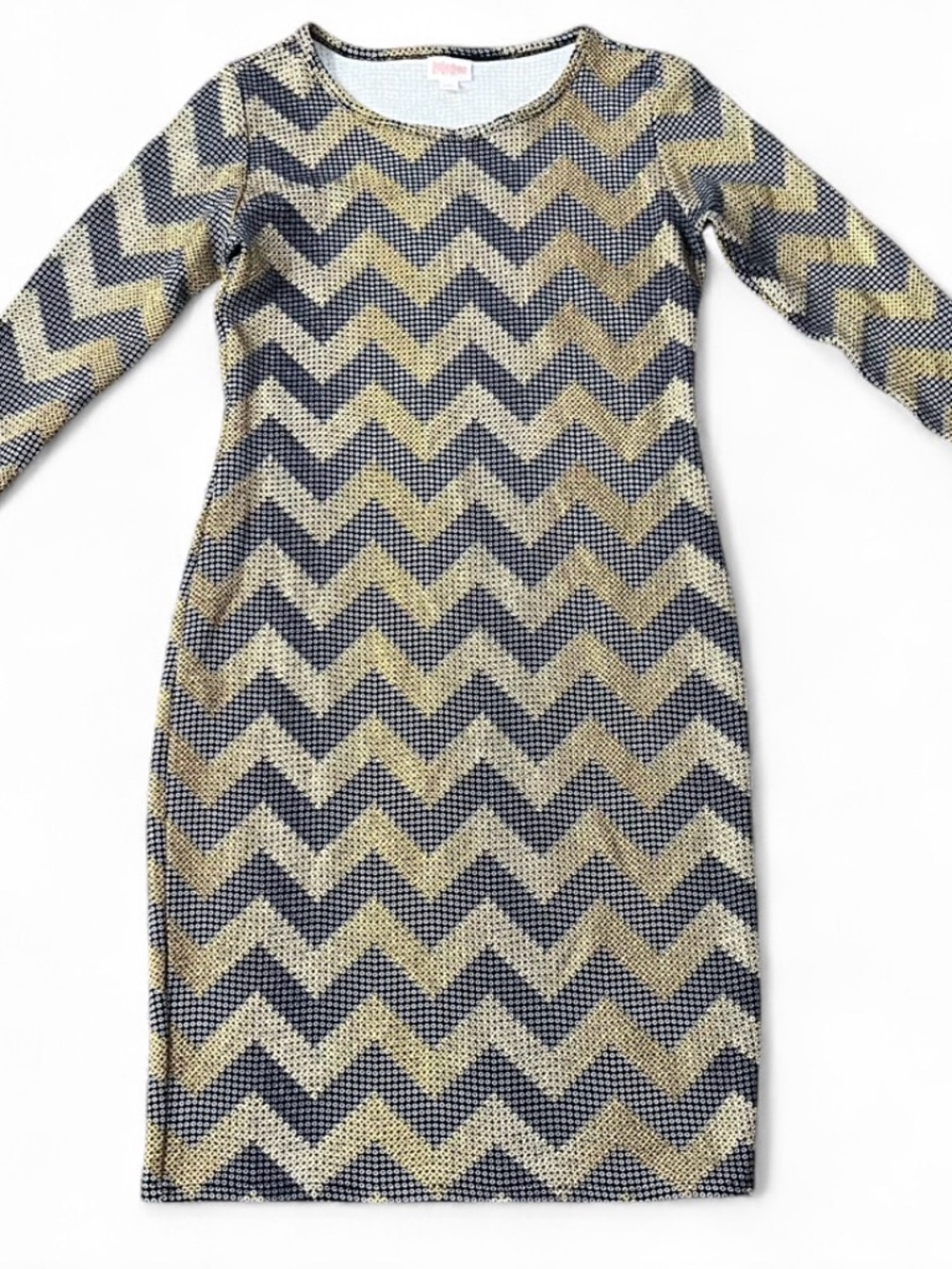LuLaRoe Elegant Debbie Metallic Long Sleeve Dress - M